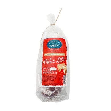 Saucisson sec Nord au Vieux Lille 150g | Vente Saucisson sec du Nord-Pas-de-Calais