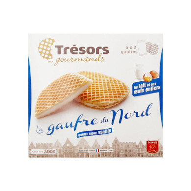Gaufres du Nord fourrées vanille Trésors Gourmands 300g | Vente Gaufre du Nord