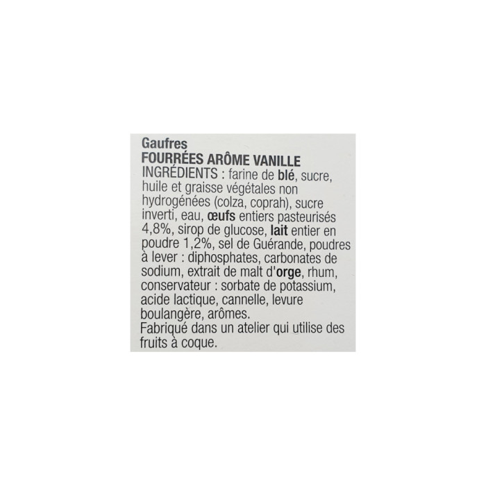 Gaufres du Nord fourrées vanille Trésors Gourmands 300g | Vente Gaufre du Nord