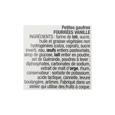 Petites gaufres du Nord fourrées vanille 300g | Vente Gaufre du Nord