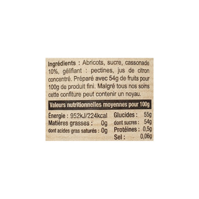 Confiture à la Cassonade Abricot | Confiture Artisanale Nord | Confiture fruit