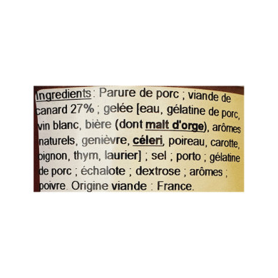 Terrine de Canard  200g | Vente Terrine et Pâté Nord