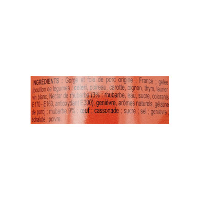 Terrine à la Rhubarbe de Picardie 200g | Vente Terrine et Pâté Nord