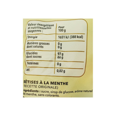 Bêtises de Cambrai à la Menthe 150g | Vente Bêtise de Cambrai