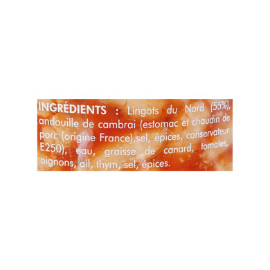 Cassoulet à l'andouille de Cambrai 350g | Plats Cuisinés Nord | Plats Cuisinés Chti | Plat Nord