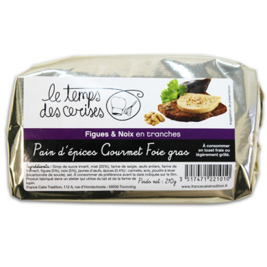 Pain d'épices aux figues et noix 210g | Vente Pain d'épices Nord