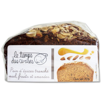 Pain d'épices tranché miel, fruits et amandes 300g | Vente Pain d'épices du Nord