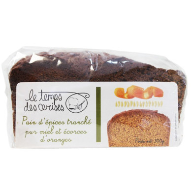 Pain d'épices tranché pur miel et écorces d'oranges 300g | Vente Pain d'épices du Nord