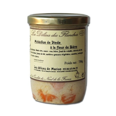 Médaillon de dinde à la fleur de bière 750g | Plats Cuisinés Nord | Plats Cuisinés Chti | Plat Nord